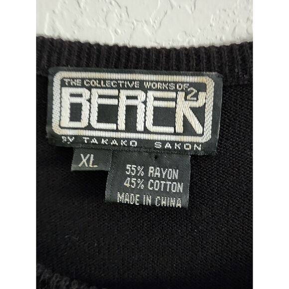 SWEATER JACKET & TANK-BEREK-Rhinestones-Appliques-Black-Gold-2 Piece-Size XL - Picture 11 of 15